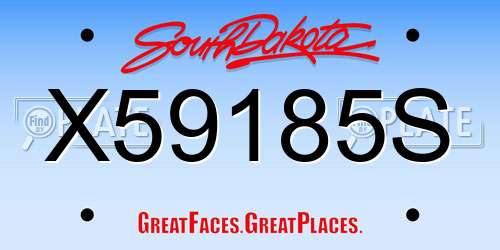 X59185S South Dakota License Plate