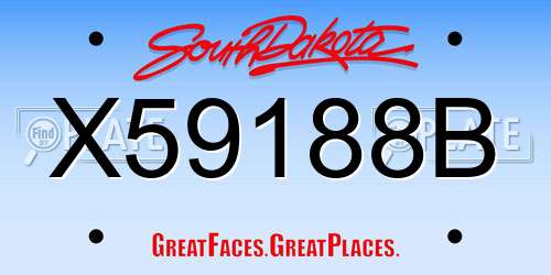 X59188B South Dakota License Plate