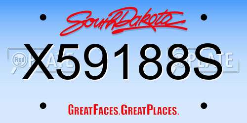 X59188S South Dakota License Plate