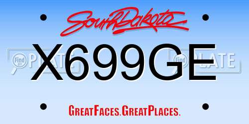 X699GE South Dakota License Plate