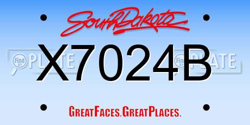 X7024B South Dakota License Plate
