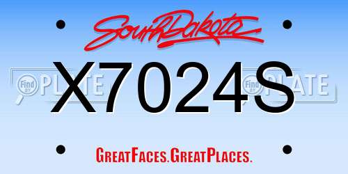 X7024S South Dakota License Plate