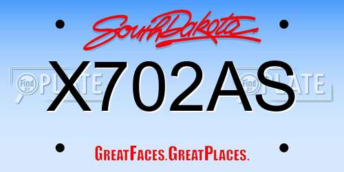 X702AS South Dakota License Plate