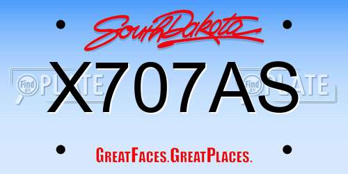 X707AS South Dakota License Plate