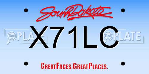 X71LC South Dakota License Plate