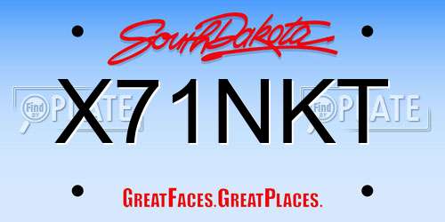 X71NKT South Dakota License Plate