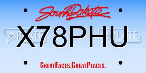 X78PHU South Dakota License Plate