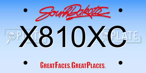 X810XC South Dakota License Plate