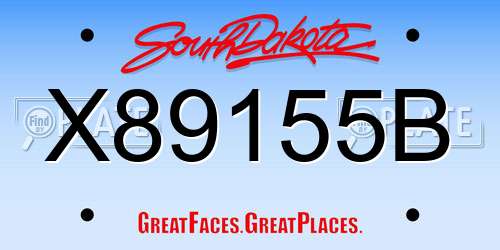 X89155B South Dakota License Plate
