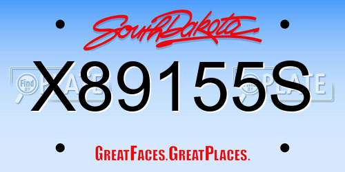 X89155S South Dakota License Plate