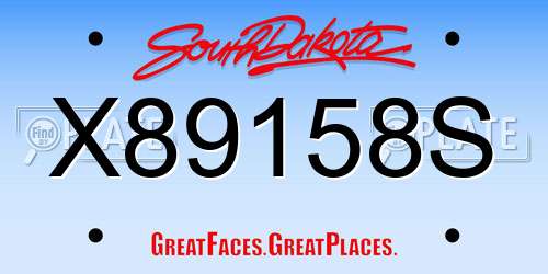 X89158S South Dakota License Plate