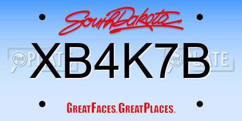 XB4K7B South Dakota License Plate