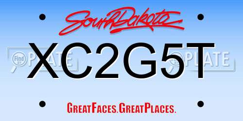 XC2G5T South Dakota License Plate