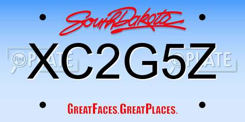 XC2G5Z South Dakota License Plate