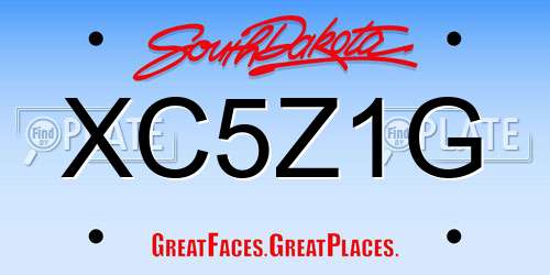 XC5Z1G South Dakota License Plate