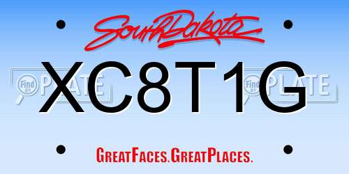 XC8T1G South Dakota License Plate