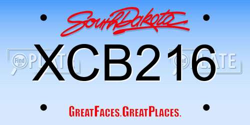 XCB216 South Dakota License Plate