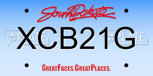 XCB21G South Dakota License Plate