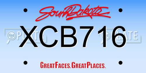XCB716 South Dakota License Plate