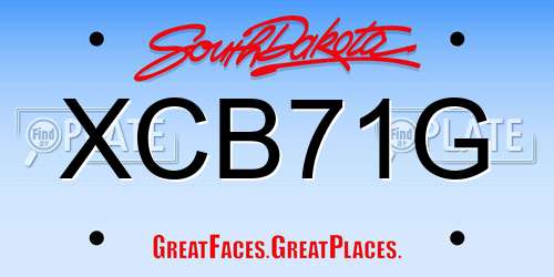 XCB71G South Dakota License Plate