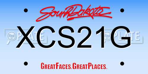 XCS21G South Dakota License Plate
