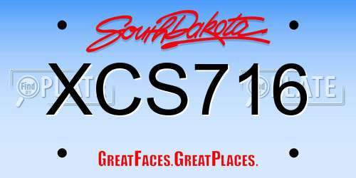 XCS716 South Dakota License Plate