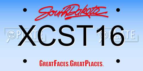 XCST16 South Dakota License Plate