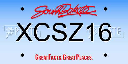 XCSZ16 South Dakota License Plate