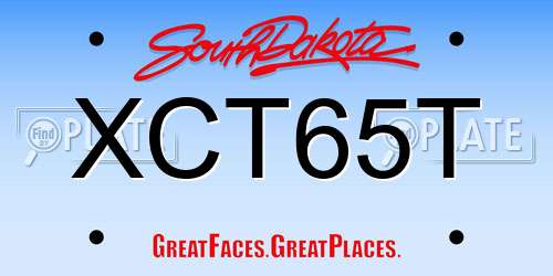 XCT65T South Dakota License Plate