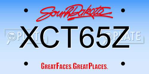 XCT65Z South Dakota License Plate