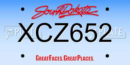 XCZ652 South Dakota License Plate