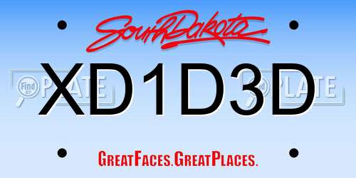 XD1D3D South Dakota License Plate