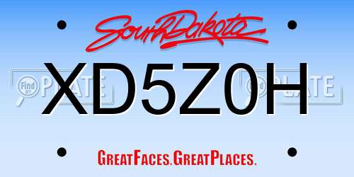 XD5Z0H South Dakota License Plate