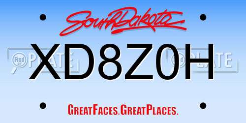 XD8Z0H South Dakota License Plate