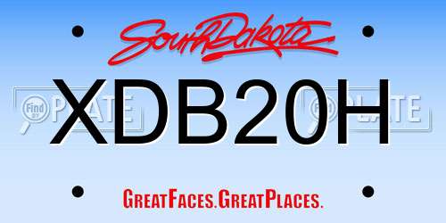 XDB20H South Dakota License Plate