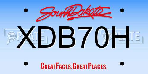 XDB70H South Dakota License Plate