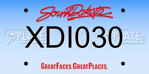 XDI030 South Dakota License Plate