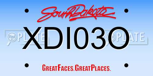 XDI03O South Dakota License Plate