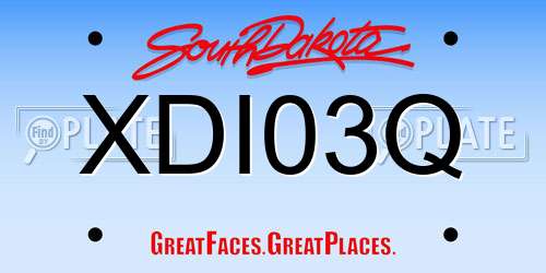 XDI03Q South Dakota License Plate