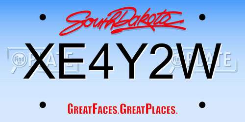 XE4Y2W South Dakota License Plate