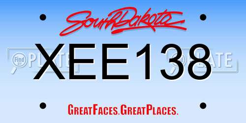 XEE138 South Dakota License Plate