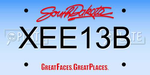 XEE13B South Dakota License Plate