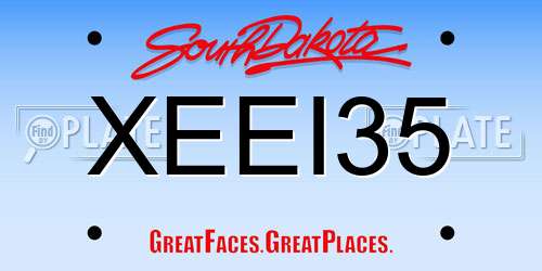 XEEI35 South Dakota License Plate