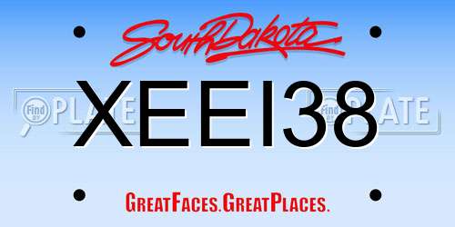 XEEI38 South Dakota License Plate
