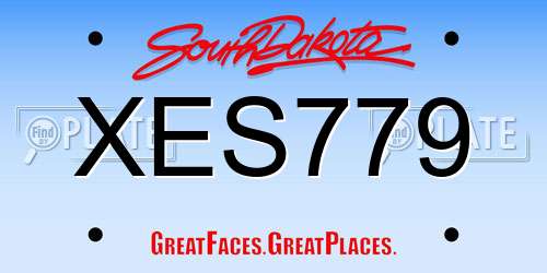 XES779 South Dakota License Plate