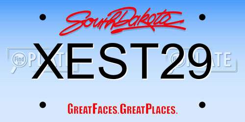 XEST29 South Dakota License Plate