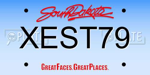 XEST79 South Dakota License Plate