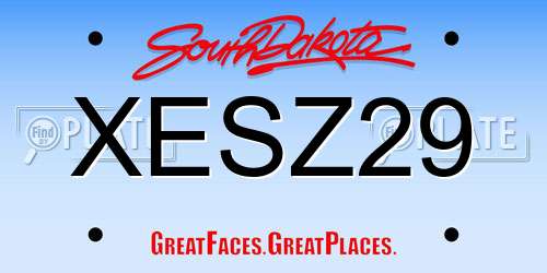 XESZ29 South Dakota License Plate