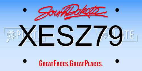 XESZ79 South Dakota License Plate