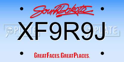 XF9R9J South Dakota License Plate